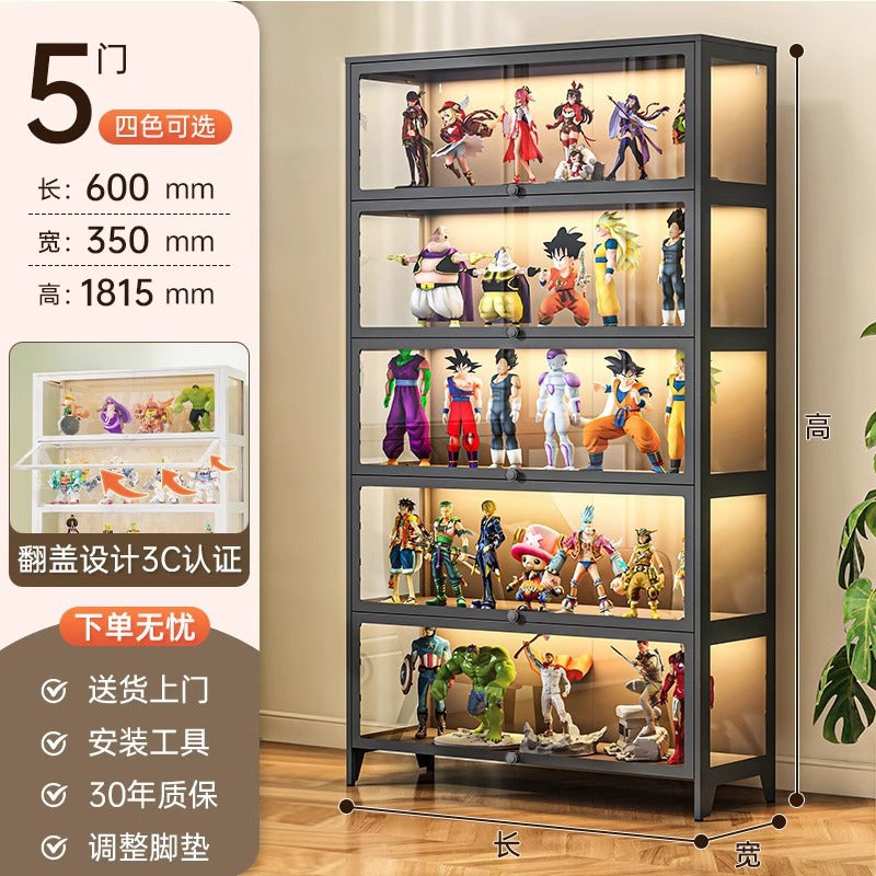 Figure display cabinet glass display cabinet model display rack steel storage cabinet for home dustproof collection storage cabinet