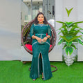 Aliexpress new year party evening dress african women's plus size cross-border fashion sequin rhinestone slit dress