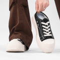 Canvas men's shoes summer breathable easiest for matchcasual big toe sneakers lazy one-leg sports heelless toe half drag