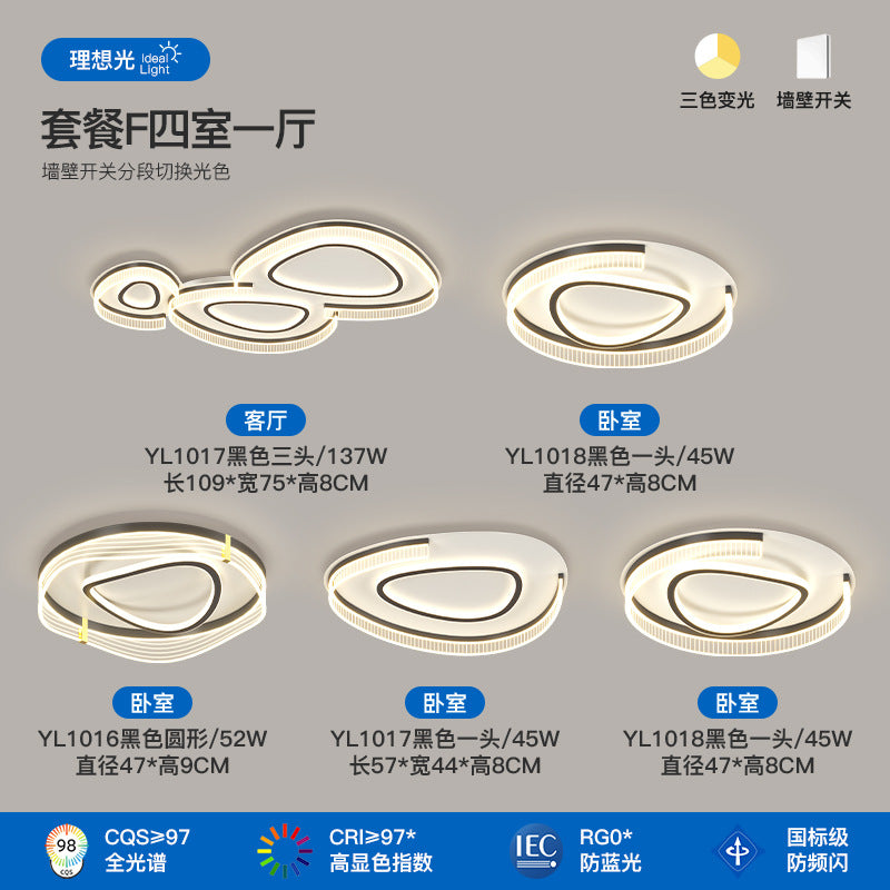 Living room ceiling light modern simple atmosphere creative pebble shape full spectrum lighting whole house package combination