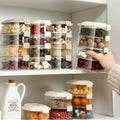 Kitchen spice organizer, stackable food storage containers for scallions, ginger, and garlic, food-grade spice dispenser