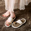 Frenchclassy sense slippers cover toe women's outwearfashionsummer round toe k-styleplaidflats beach sandals women's slippers