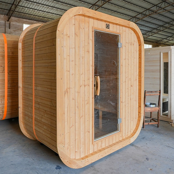 Movable outdoor prefabricated steam room finished square tube sauna room custom anti-corrosion and moisture-proof integrated traditional