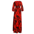African plus size fashion print chiffon maxi dress with belt - new  collection for  &