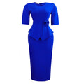D626  women's summer fashion elegant solid color bodycon ruffle trim 3d floral foreign trade dress