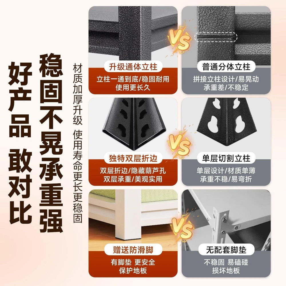 For homeopen shelf wardrobe simple perforated board coat rack floor-standing multi-layer steel storage shelf
