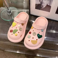 Love/pink clogs