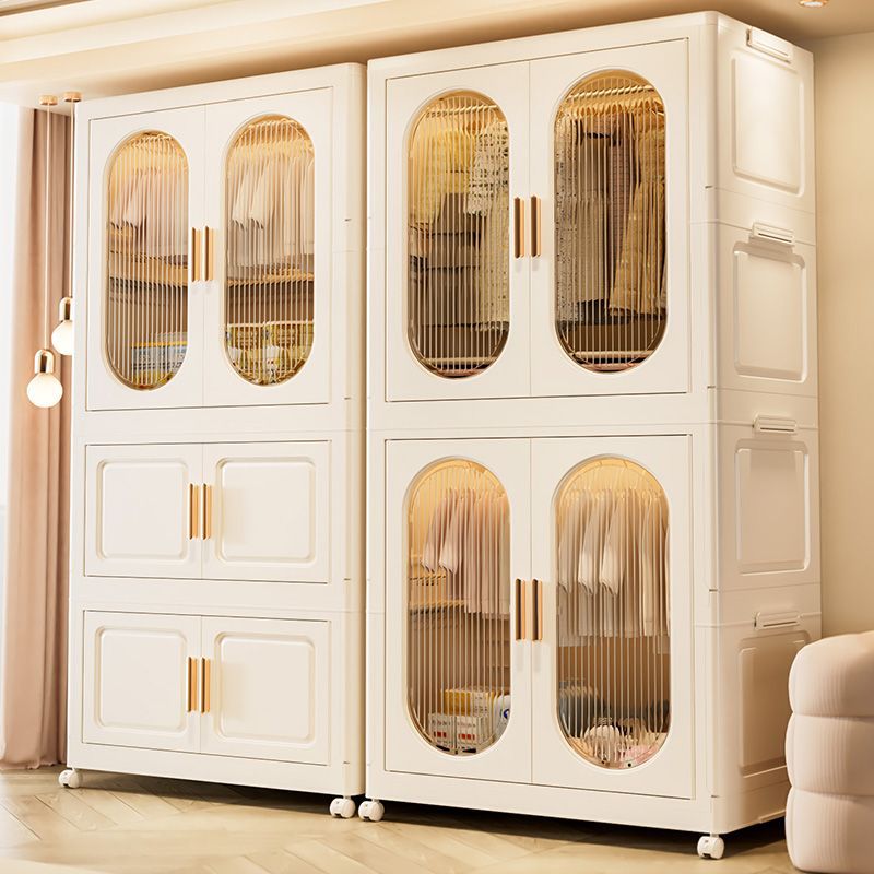 Installation-free thickened hanging clothes style foldable plastic storage cabinet for home bedroom layered kids clothes storage cabinet