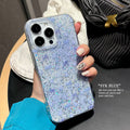 Suitable for iphone17promax blue butterfly flower mobile phone case glue glitter apple 16 anti-fall protective cover
