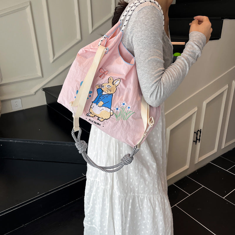 Foreign trade niche design cartoon tote bag women's 2025 new large-capacity casual fashion shoulder bag messenger bag
