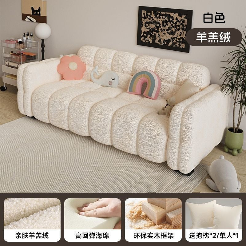 Marshmallow sofa living room new arrival small apartment casual fabric sofa double three person rental house b&b straight row sofa