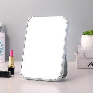 High-definition makeup mirror - desktop plastic vanity mirror - princess style beauty mirror with storage - stackable square design - ideal for home and travel