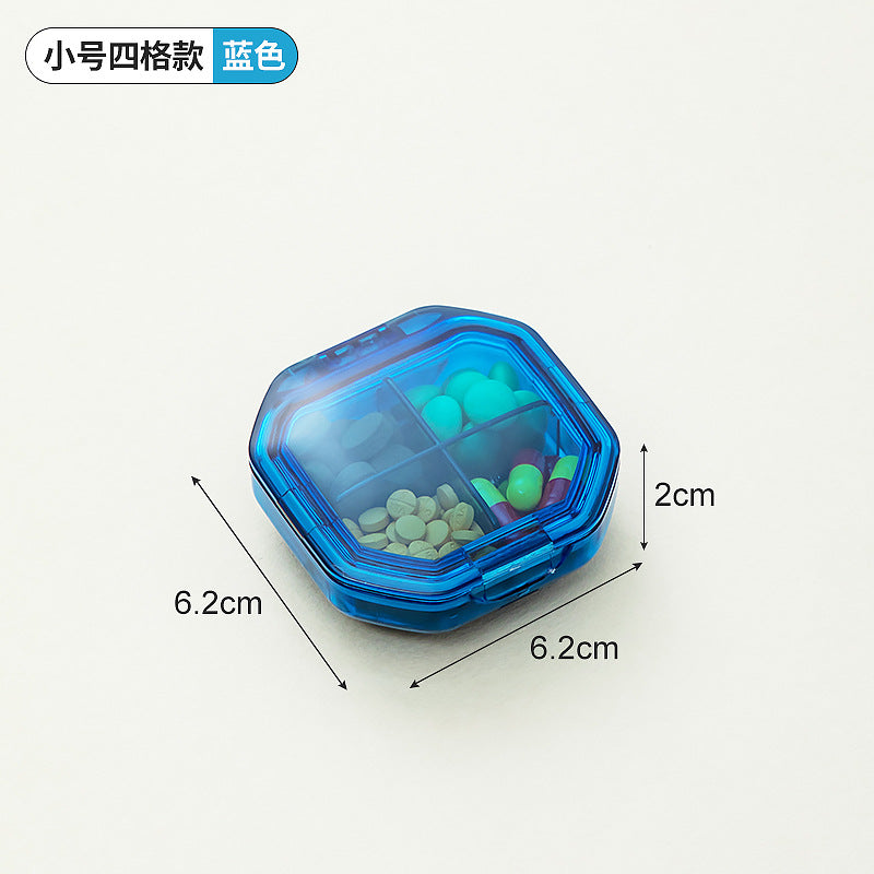 Medicine box divided into compartments Portable with lid sealed mini medicine box Plastic food grade medicine storage box Transparent
