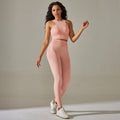 European and american seamless yoga outfit for women: shaping top, sports tank top, high-waisted tummy control leggings, fitness set