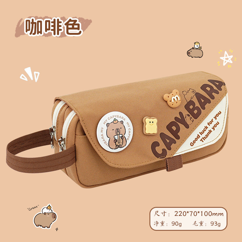 Girls heart pencil bag Girls primary school students stationery box High value multi-functional double-layer stationery bag 2025 new pencil bag
