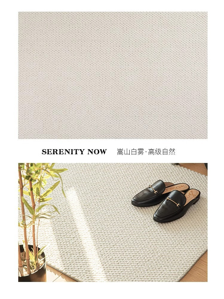 Wool solid color high-end luxury entrance door mat, light luxury premium carpet, front door hallway foot mat, stain resistant