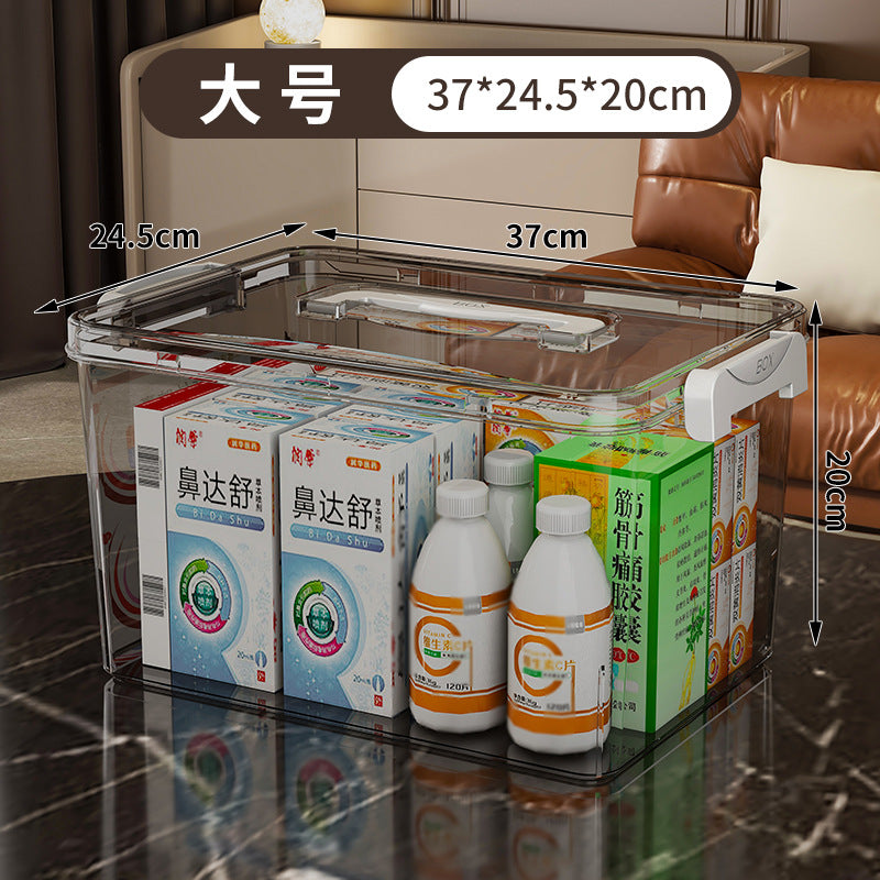 Portable multi-layer family pack, drug storage box, children's medicine, first aid medicine, dustproof medical box, thickened storage small medicine box