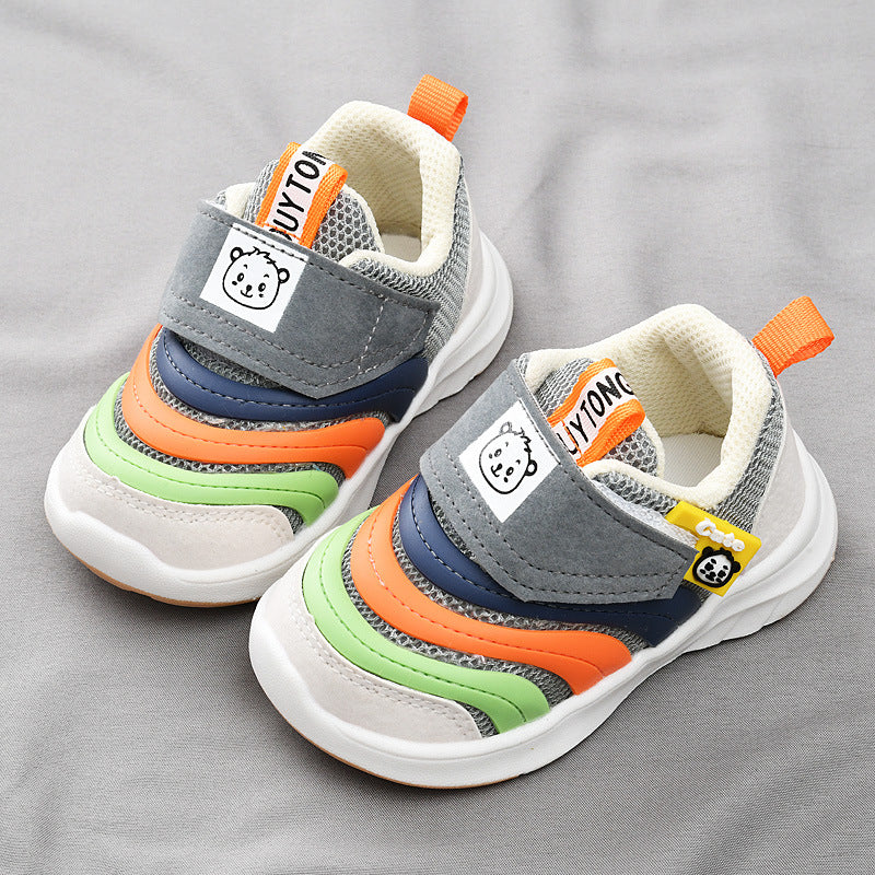 Kids' spring/autumn  collection: girls' breathable soft-soled baby shoes, boys' functional shoes, and first walker shoes