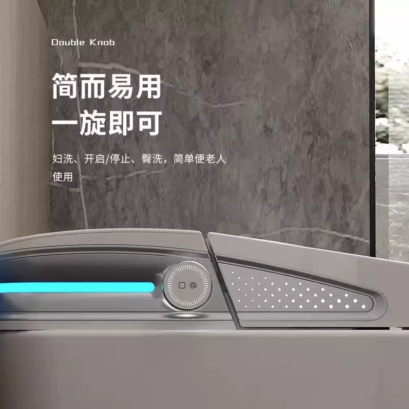 Smart toilet seat - fully automatic, integrated voice control, dual water supply, home use, no water pressure required, instant heating, built-in bubble function