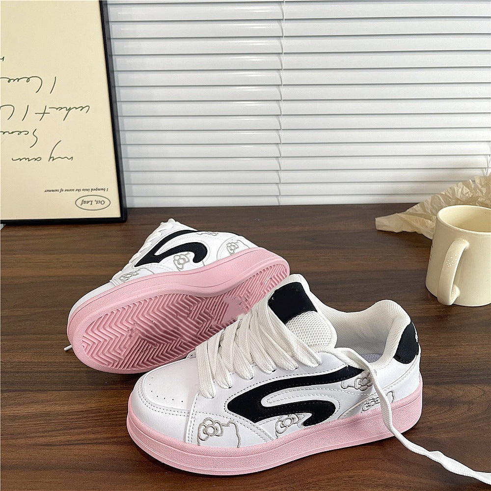 Dopamine easiest for match sneakers american niche style2026autumnew arrivalwhite shoes sports casualins trendy bread shoes