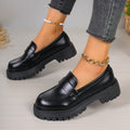 new black british style loafers, chunky sole single shoes, spring/autumn retro slip-ons, plus size, export quality