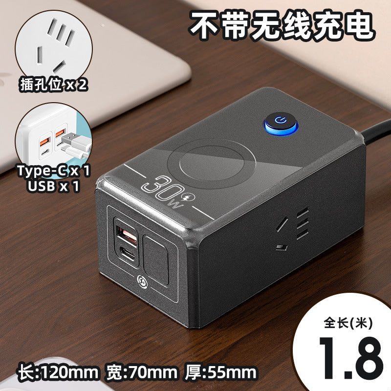 60w wireless phone charging socket panel multifunctional with usb fast charging power strip home dormitory power strip