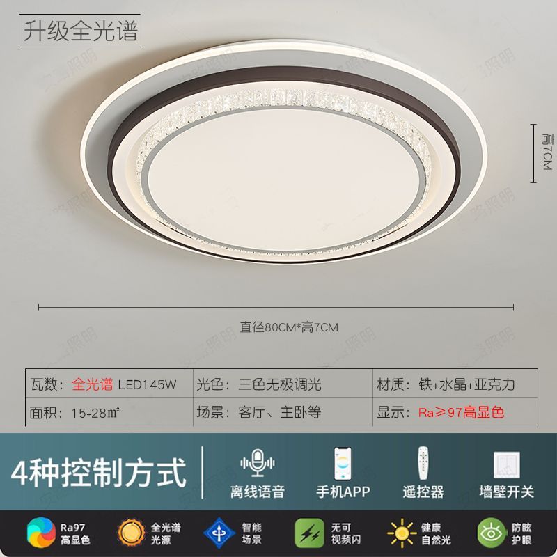 Led ceiling light round living room lamp 80cm minimalist modern elegant home bedroom light 1m large round room lighting fixture