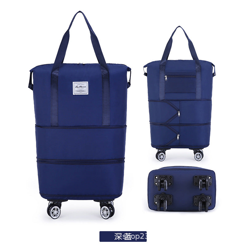 Newly upgraded silent universal wheel bag multi-function large capacity removable pulley travel dry and wet separation boarding bag