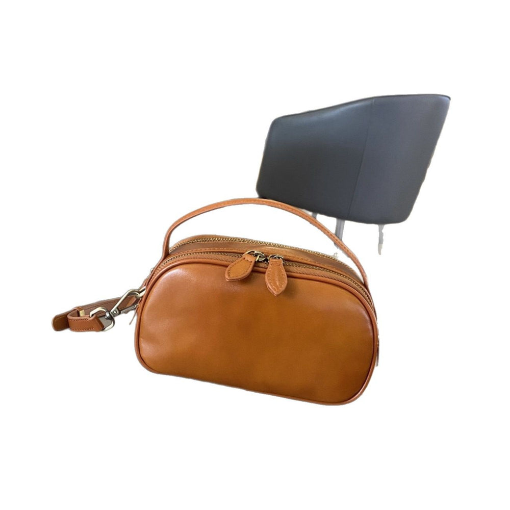 Genuine leather crossbody bag - 2024 spring/summer versatile fashion handbag - fresh & chic top grain cowhide premium small square bag