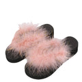 2024 european and american export ostrich feather slippers women's summer outdoor real fur flip-flops fur slippers large size slippers
