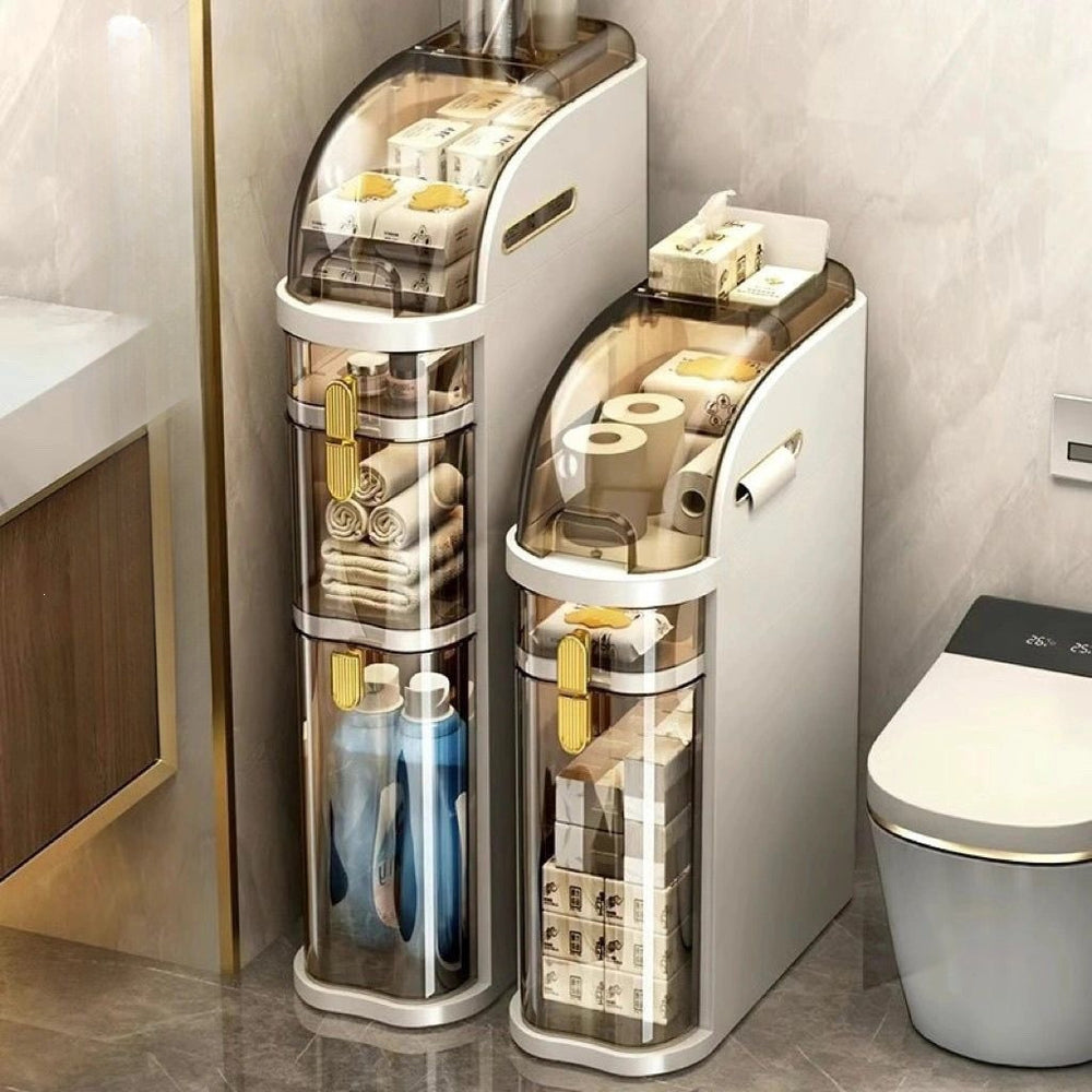 Bathroom slit storage cabinet drawer type toilet narrow slit storage cabinet plastic bathroom slit cabinet ultra-narrow narrow side cabinet