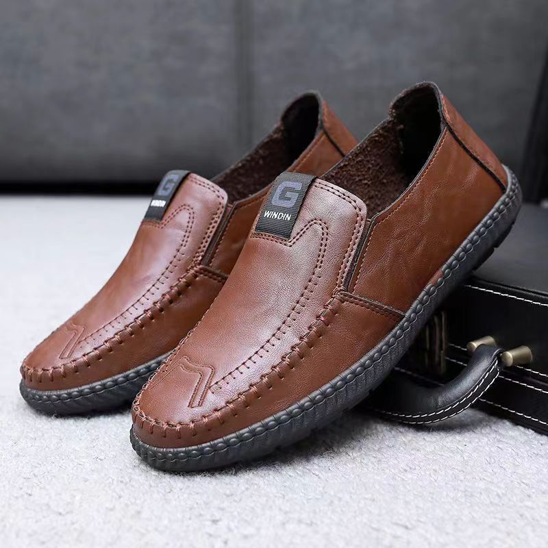 Spring/summer new arrivals: men's leather shoes - versatile korean & british style, trendy fashion, business shoes, slip-ons, casual shoes - dropshipping available