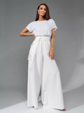 spring new arrival: cross-border  fashion - european & american style sequin bodysuit, trendy short-sleeve casual jumpsuit/pants