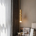 Luxury twisted gold linear pendant light - nordic minimalist single head hanging lamp for bedroom, bar, dining room, hallway, hotel