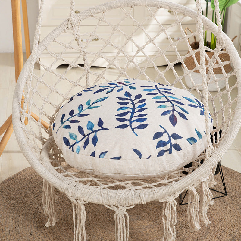 Japanese style hanging chair back cushion all-in-one thickened linen round lazy cushion bay window cushion floor tatami mat