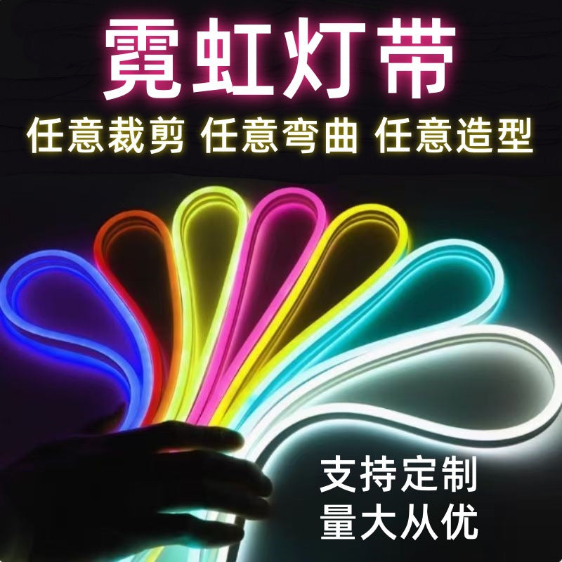 12v neon led silicone strip light - flexible, waterproof, ideal for outdoor advertising signs, lettering, and decorative lighting