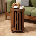 [six-in-one storage stool] walnut color-pulley style