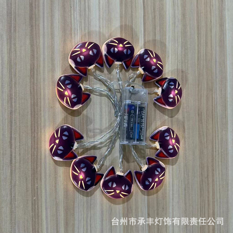 2024 Cross-border New Halloween Light String  Eyeball Skull Pumpkin Light Scene Arrangement Decoration Ambient Light