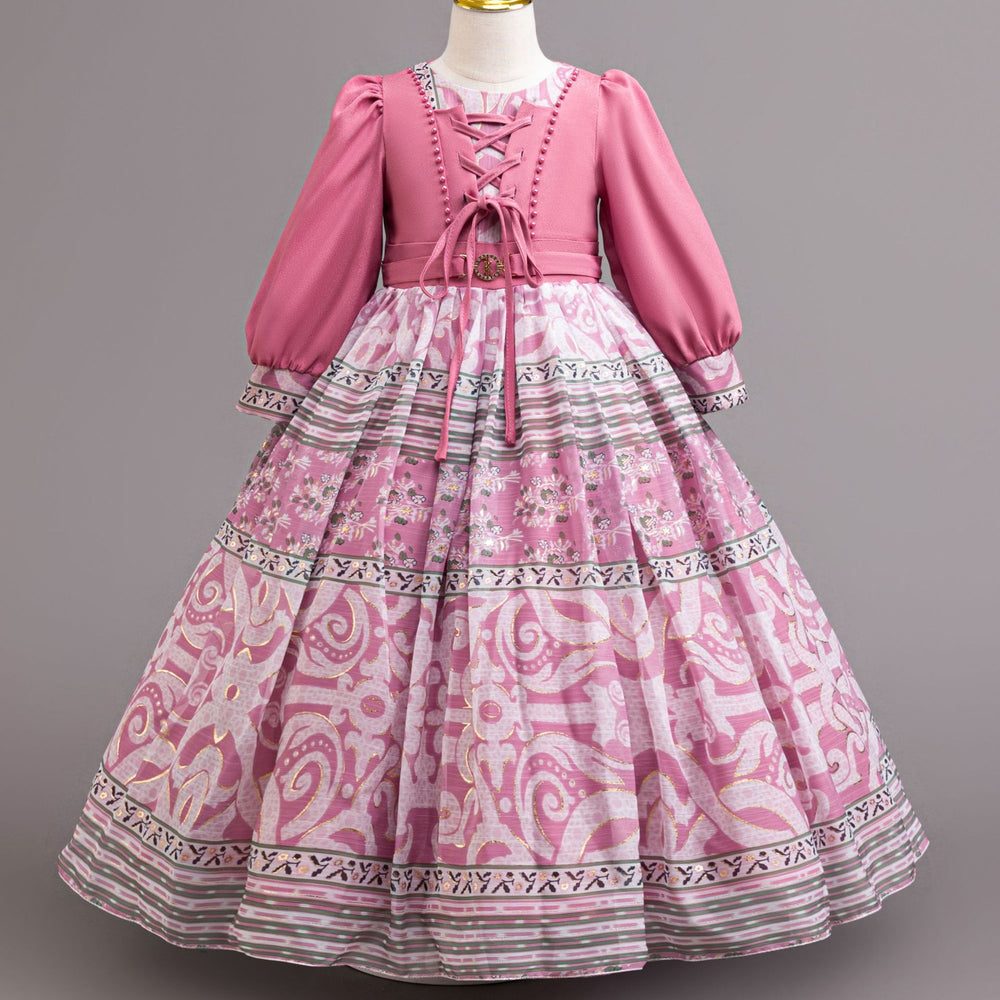 Chiffon children's princess dress - girls' holiday performance gown - high-end banquet floral dress - princess style