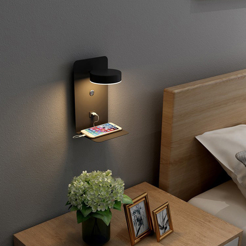 lighting nordic wall lamp bedroom bedside lamp reading simple creative wiring-free led lamp usb mobile phone charging