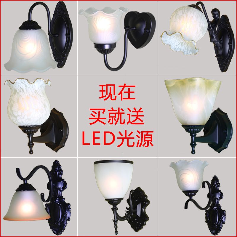 American casual wall lamp single head bedside lamp bedroom lighting living room background wall scandinavian lighting aisle corridor iron art