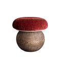 Mushroom stool log wabi-sabi cream style design living room entrance round low stool bench solid wood for home shoe changing stool