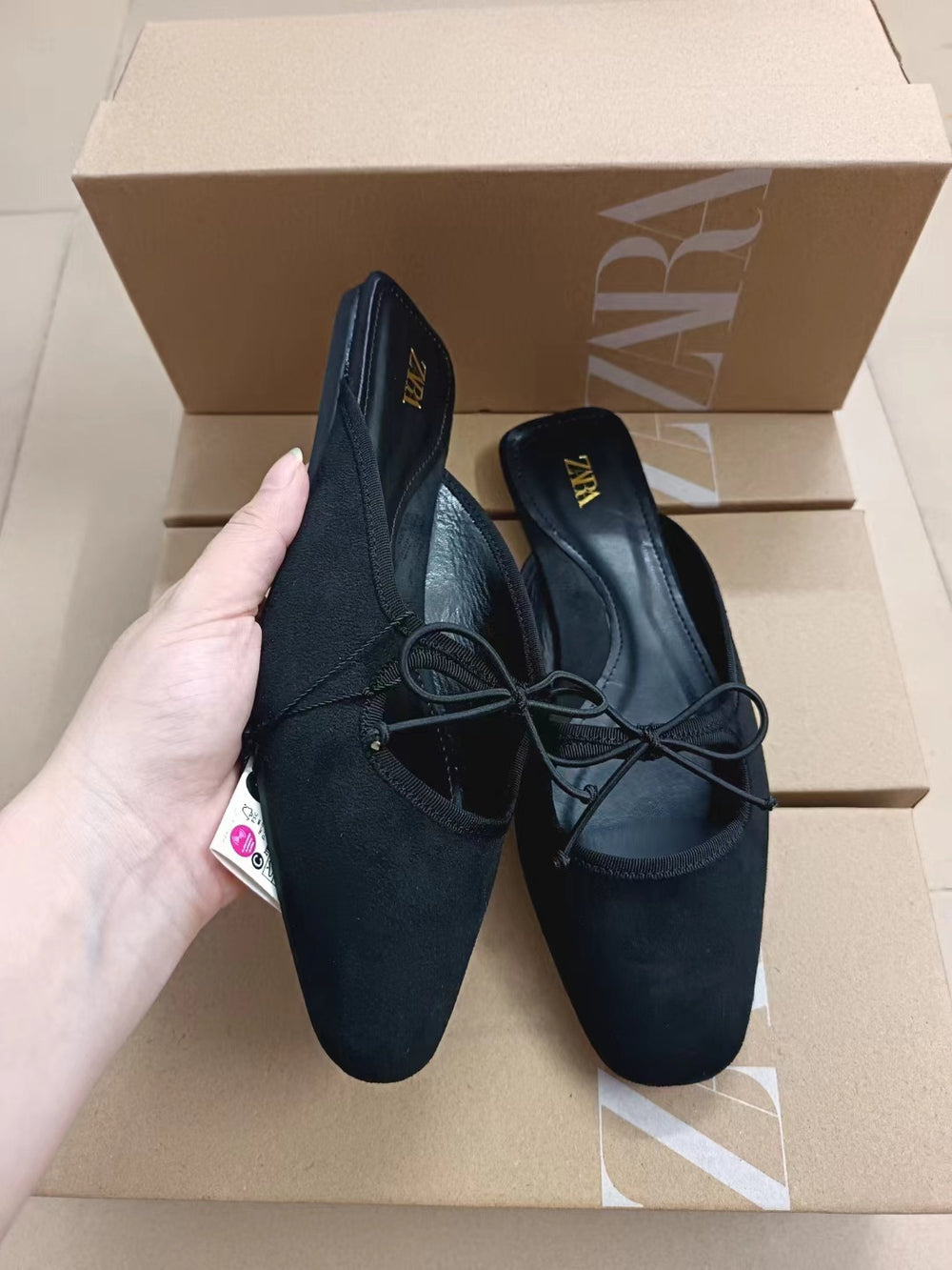 Za2024summer new product lazy head back hollow women's summer outwearflatscasualcasual square toe sandals for women