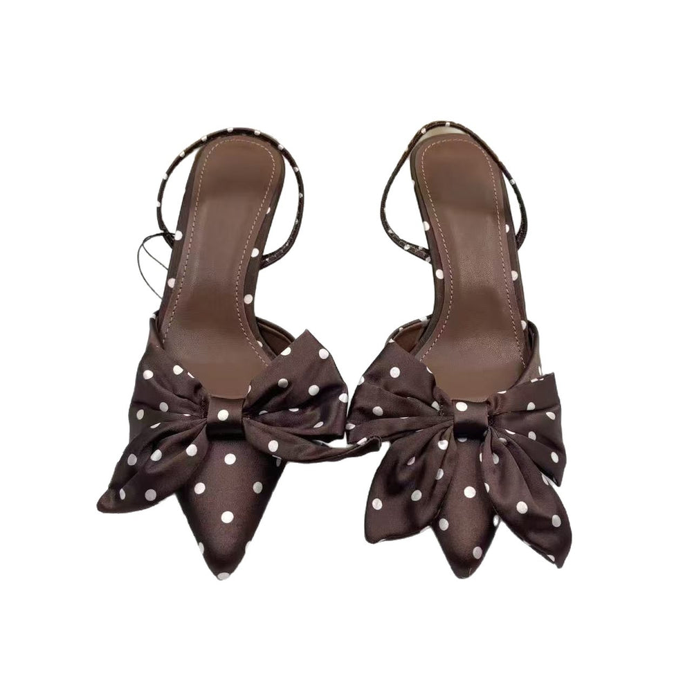 French-style open-back women's shoes, new trendy and versatile houndstooth half-toe sandals for summer 2025
