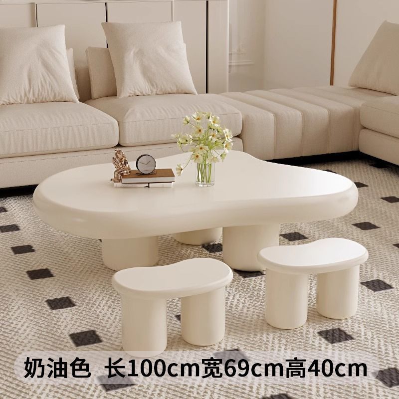 Scandinavianpopular cloud coffee table for home living room casual modern small apartment shaped table cream wabi-sabi style coffee table