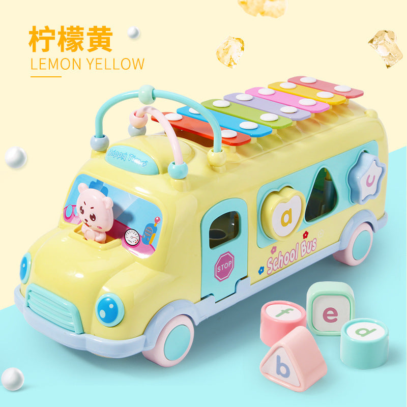 Kids multi-function six-in-one piano whack-a-mole baby toy kids early education month baby pull radish game
