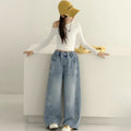 Girls'  new spring/autumn rhinestone fashion jeans, scimitar pants, super stylish straight-leg jeans, sparkling rhinestone versatile pants