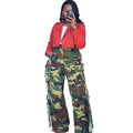 European and american style camouflage jeans -  cross-border women's fashion hot girl side frayed wide leg pants