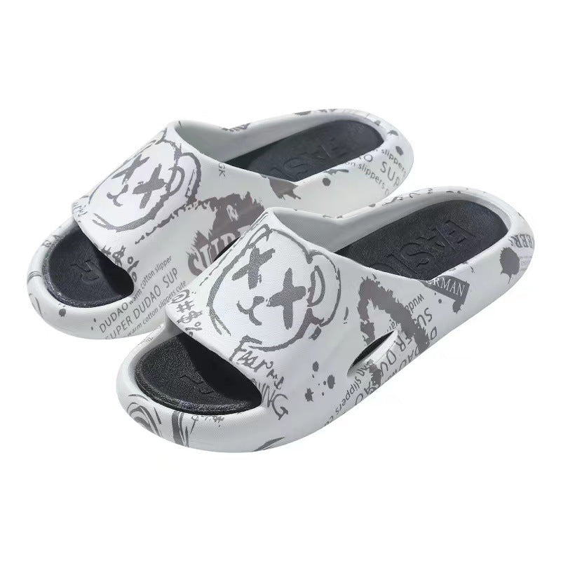 Men's slippers for summer outwear trendy ins beach home stepping on shit bathroom thick sole couple men's sandals wholesale