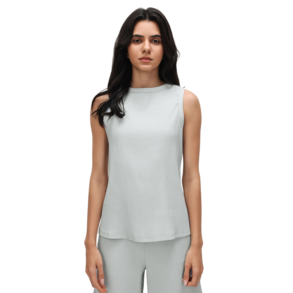 Simple round neck sleeveless tank top women's slim fit vest base layer top comfortable breathable activewear d26020
